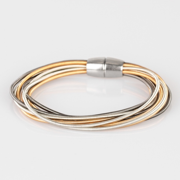 "Mainstream Maverick"Multi Metal Magnetic Bracelet - Picture 2 of 2